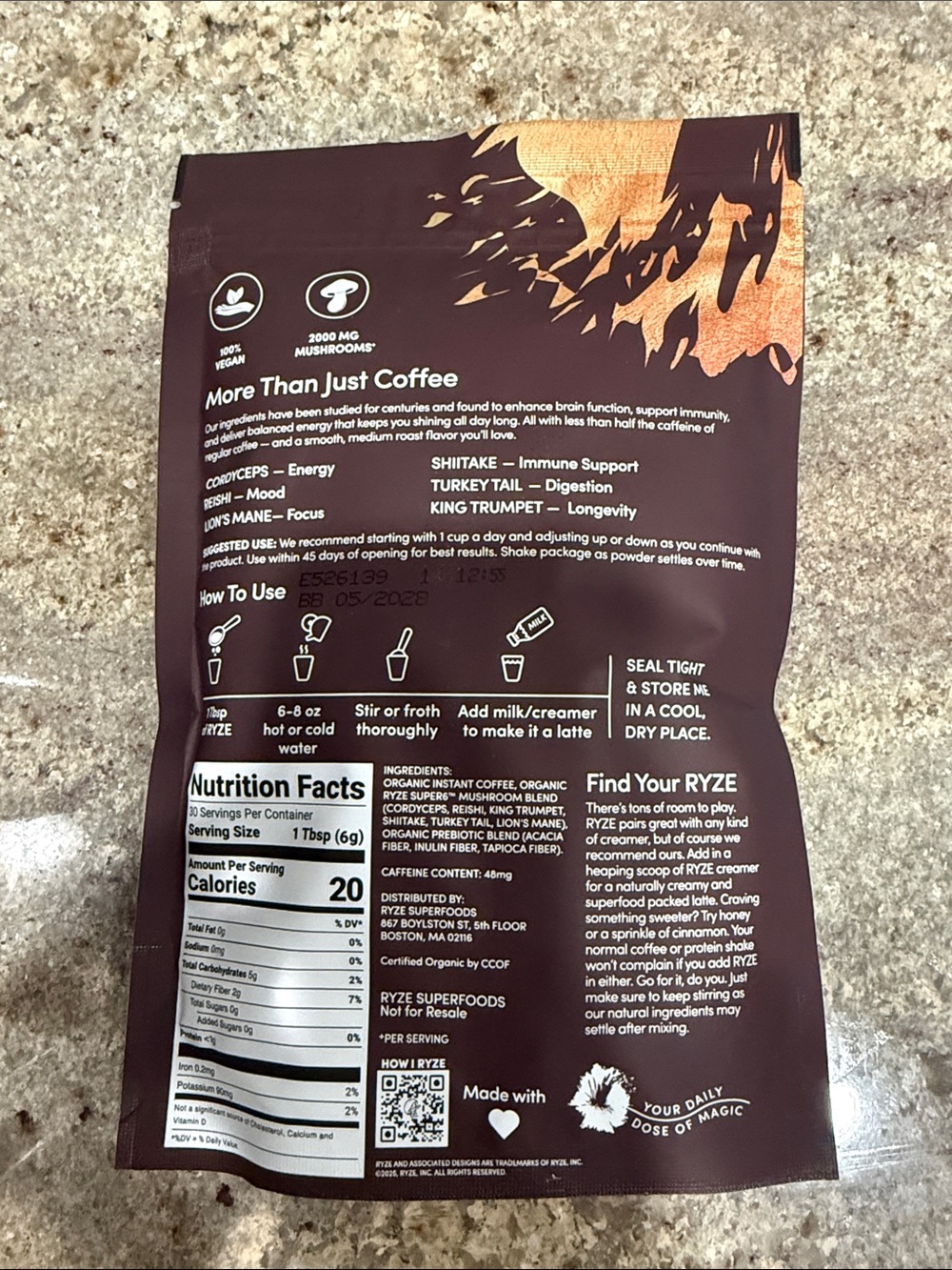 RYZE Mushroom Coffee - Bright & Smooth (6.3 oz) - Picture 2 of 2
